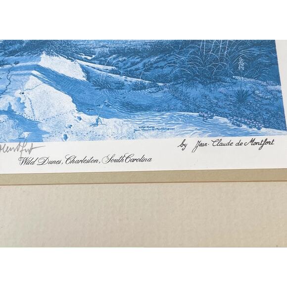 Jean Claude de Montfort Vintage Signed Framed Print Wild Dunes Charleston SC - Picture 5 of 7